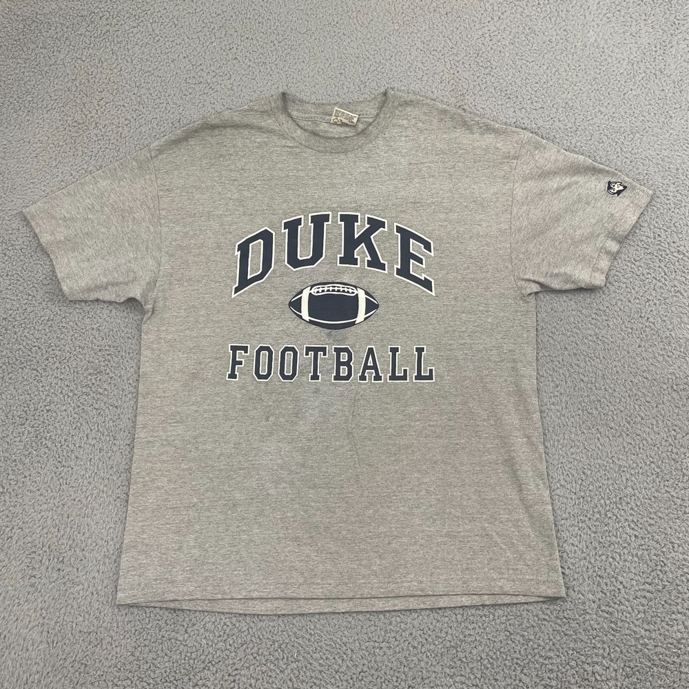 Vintage Duke University Football Shirt XL Gray NCAA‎ Collegiate Y2K Tee